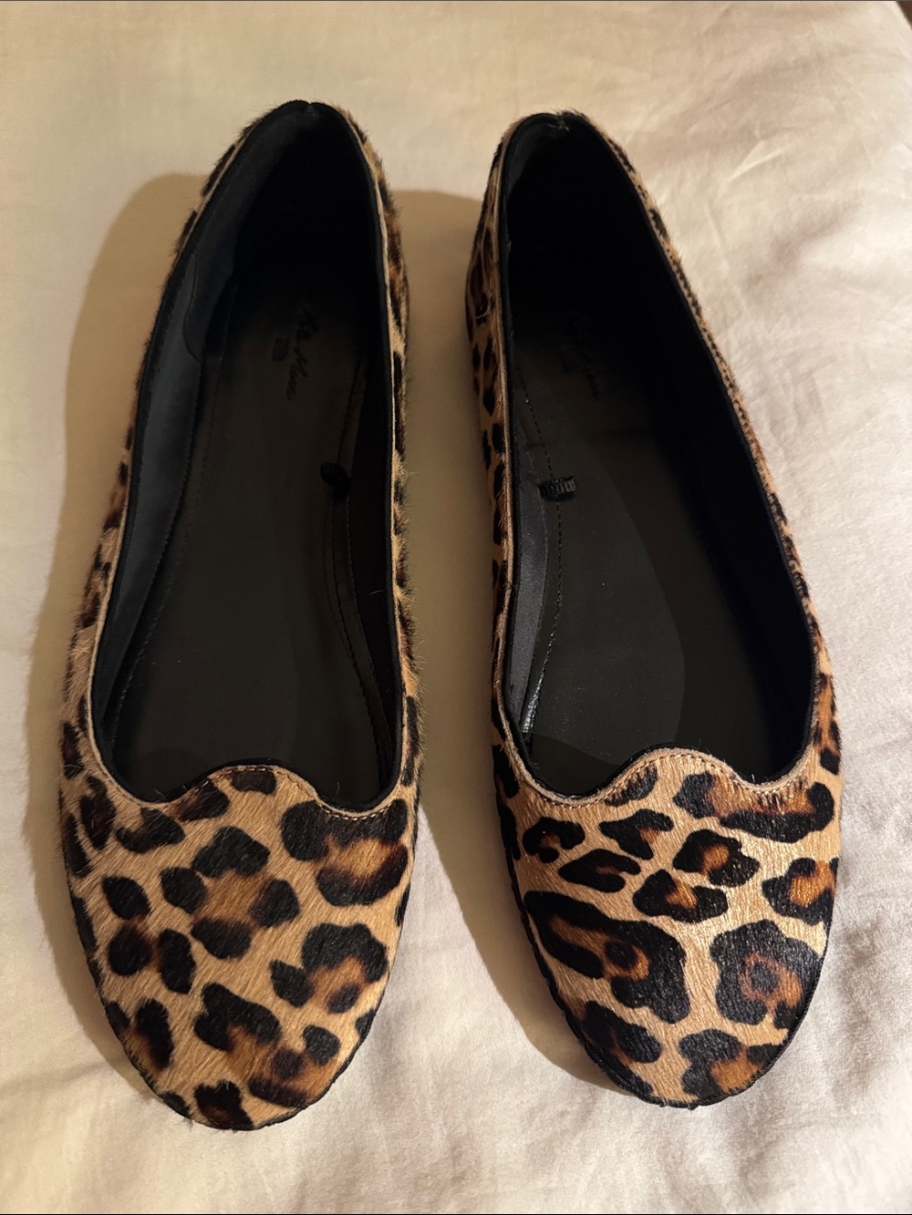 Zara X Kate Moss Calf Hair Leopard Print Flats